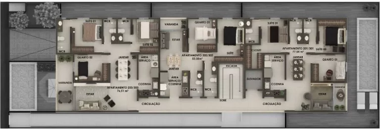 Imagem Apartamento com 3 dormitórios à venda, 78 m² por R$ 699.000,00 - Bancários - João Pessoa/PB
