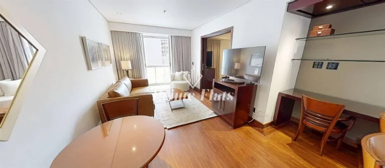 Imagem Flat disponível para venda no Etoile Hotels George V Itaim Bibi, com 60m², 1 dormitório e 1 vaga de garagem