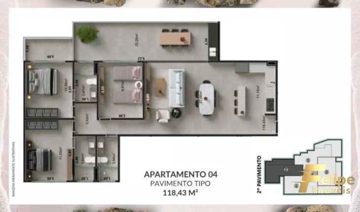 Imagem FRENTE A PRAIA DOS NAMORADOS EM IRIRI - Apartamento com TRÊS quartos com suíte.