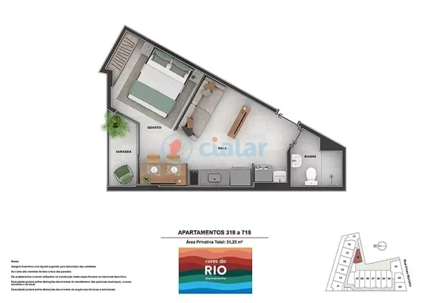 Imagem Apartamento à venda 1 Quarto 35.98M Centro Rio de Janeiro - RJ | Cores do Rio - Residencial Imagem Apartamento à venda 1 Quarto 35.98M Centro Rio de Janeiro - RJ | Cores do Rio - Residencial