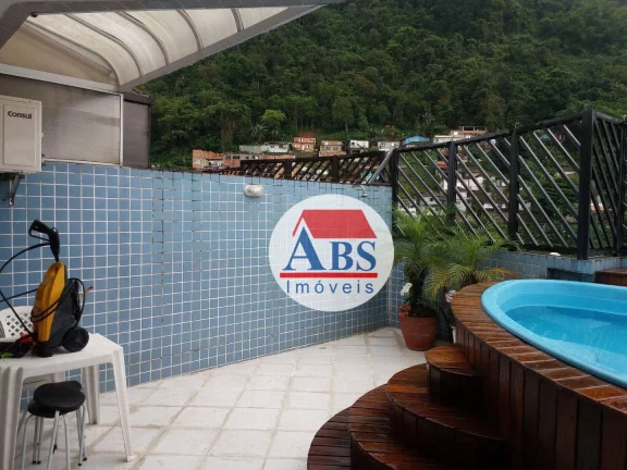 Imagem Cobertura com 3 dormitórios à venda, 207 m² por R$ 795.000 - Marapé - Santos/SP Piscina e churrasqueira