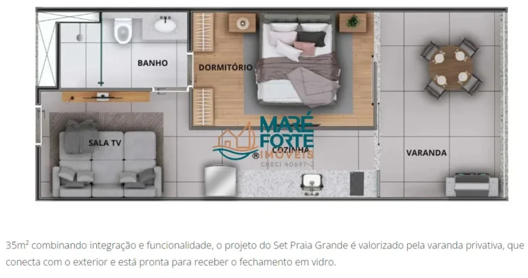 Imagem APARTAMENTO 1 DORMITÓRIO A 2 QUADRAS DO MAR!
