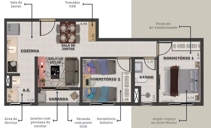 Imagem Apartamento com 2 Quartos à Venda, 56 m² em Vila Palmares - Santo André