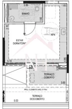 Imagem studio em Alto da Boa Vista 45m c/ dormitório, terraços, Brinquedoteca, Piscinas, salão de jogos e festas, playground, academia, lobby, espaço gourmet