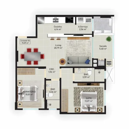 Imagem Apartamento 2 Dormitórios para venda em São José - SC