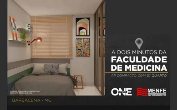 Imagem Studio à venda, no Collegiate ONE Barbacena, em Barbacena, São Sebastião, com 1 quarto, 21m2