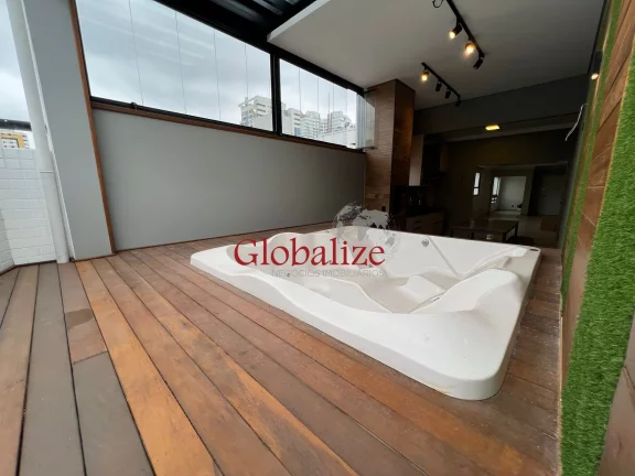 Imagem Cobertura à venda com 191m², 3 dormitórios, 1 suíte, jacuzzi, vista mar por R$ 1.849.000,00 no Campo Grande em Santos