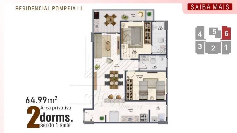 Imagem Apartamento na Planta para Venda em Praia Grande, Ocian, 2 dormitórios, 1 suíte, 1 banheiro, 1 vaga