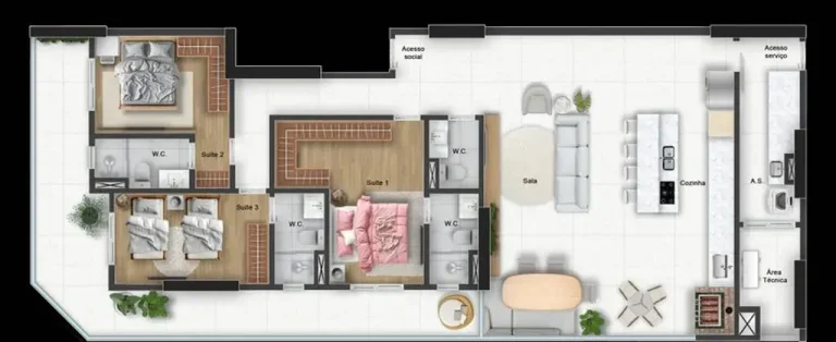 Imagem APARTAMENTO COM 210.45 m² - GUILHERMINA - PRAIA GRANDE SP