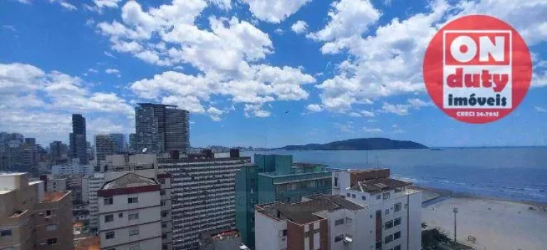 Cobertura vista mar piscina churrasqueira com 4 suítes à venda, 335 m² por R$ 3.500.000 - José Menino - Santos/SP