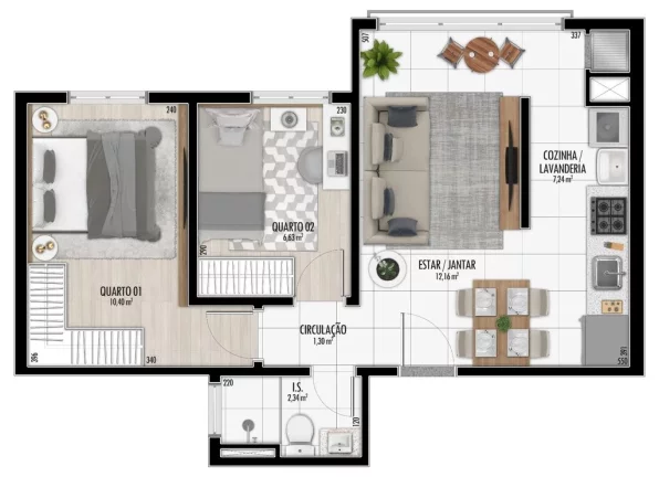 Imagem Condomínio Colinas do Norte - Apartamento à venda no bairro Santa Cândida - Curitiba/PR