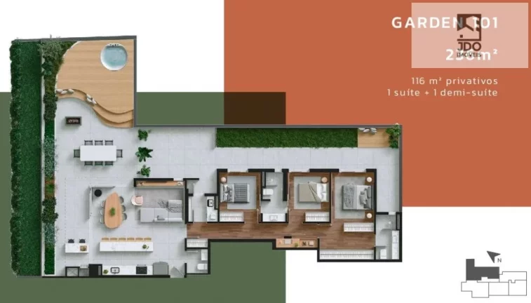 Imagem Apartamento Garden a Venda no bairro Portão - Curitiba, PR