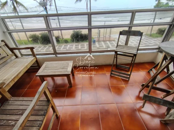 Imagem Apartamento com 3 suítes frente mar nas Astúrias, Guarujá-SP - 192m², 2 salas, 5 banheiros, 2 vagas com salão gourmet