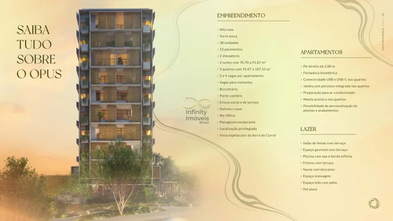 Imagem OPUS RESIDENCE SION - Apartamento à venda no bairro Sion - Belo Horizonte/MG