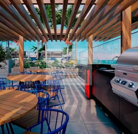 Imagem Vendo flats com 1 ou 2 quartos, em prédio pé na areia da praia do Bessa, com tamanhos de 44 m² à 60 m²