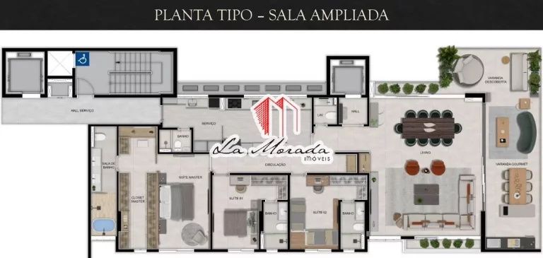 Imagem Salvador 550, Próx. Shopping Manauara - Apto c/ 253,68m² ou Dúplex 440,19m²