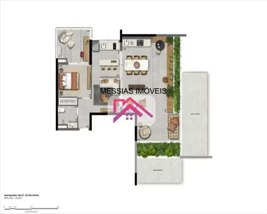 Foto do imóvel: APARTAMENTO DE 2 DORMITÓRIOS SENDO 1 SUITE 1 VAGA - CASA OMAGUAS