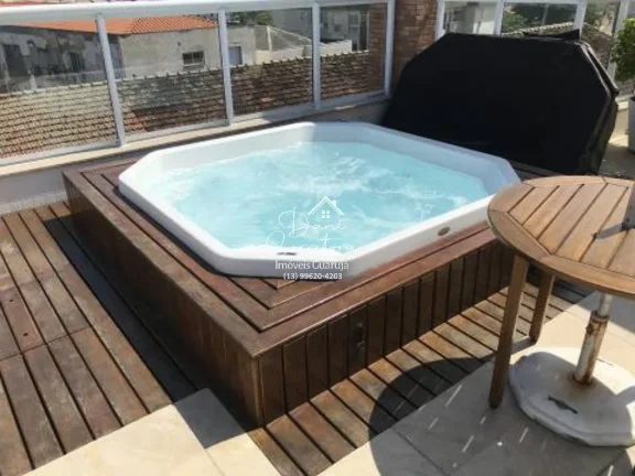Imagem Imperdível apartamento garden frente mar no Tombo com lazer, 2 quartos, 2 suítes, 2 salas, 3 banheiros, 2 vagas, 150m²!