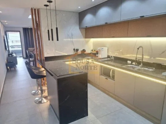 Imagem Sobrado 3 dormitórios, sendo 1 suite com sacada, 2 banheiros sociais e 1 lavabo, armários planejad...