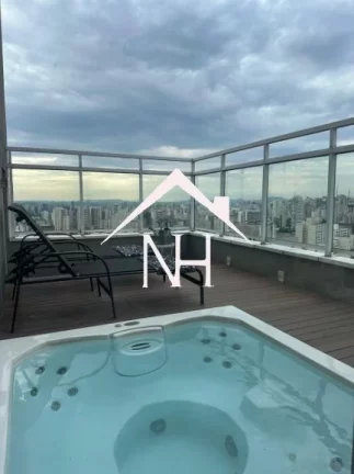 Imagem Linda Cobertura de 404m c/ 5 suítes, terraço gourmet, 5 vagas, home office, jacuzzi, pé direito duplo e uma vista exuberante de SP