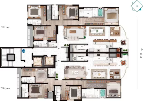 Imagem Apartamento com 4 dormitórios sendo 4 suítes e 4 vagas de garagem em Meia Praia, Itapema Itapema/SC