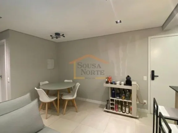 Imagem Apartamento, 2 dormitórios, 1 banheiro, sala dois ambientes com sacada, cozinha estilo americana co...