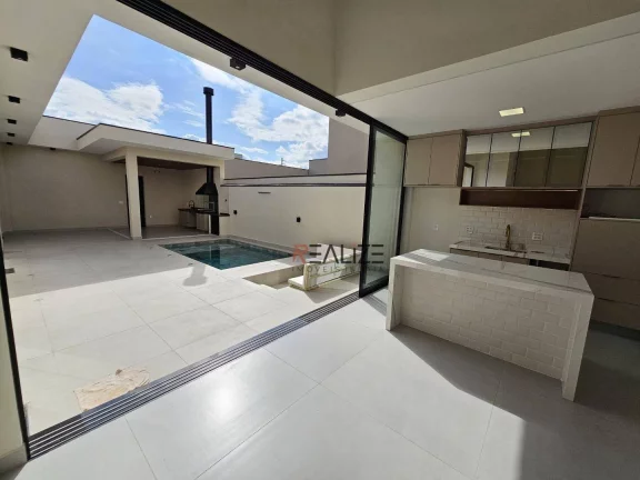 Imagem Casa térrea moderna com escritório e 3 suítes à venda, 195 m² por R$ 1.640.000 - Condomínio Fechado - Indaiatuba/SP