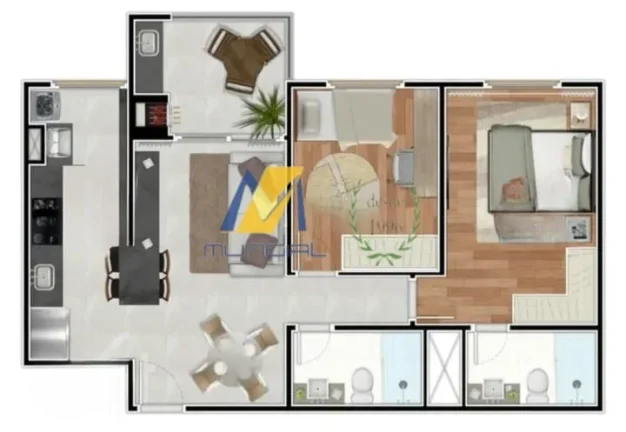Imagem Apartamento à Venda com 83m², 3 dormitórios, 1 suíte, 1 sala e 2 vagas!!!