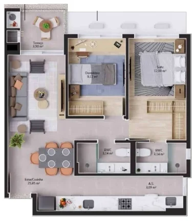 Imagem Apartamento 2 Dormitórios para venda em Florianópolis - SC