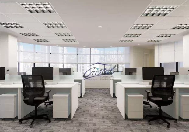 Imagem ALUGO Conjunto comercial no Conceito Plug...Play 100% Mobiliada, com 330m² - 05 vagas de garagem. - Brooklin Novo/SP