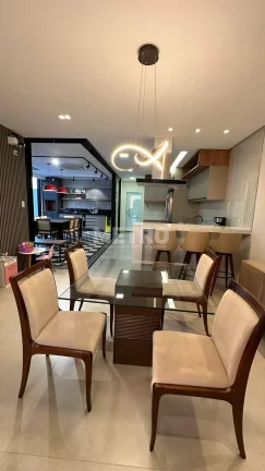 Imagem Casa, Condomínio Encontro das Águas, móveis planejados, sala de estar, jantar e