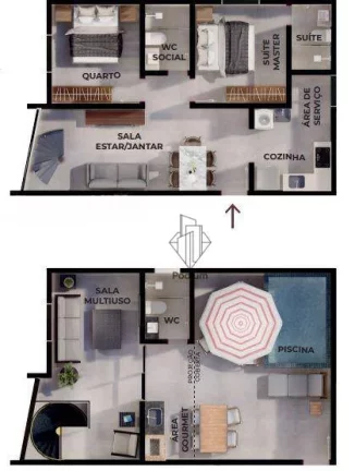 Imagem Coberturas Duplex com piscina privativa a 200m da praia Formosa em Ponta de Matos / Cabedelo - CO0120