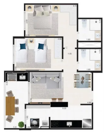 Imagem APARTAMENTO COM 67.5 m² - JARDIM PRAIA GRANDE - MONGAGUA SP