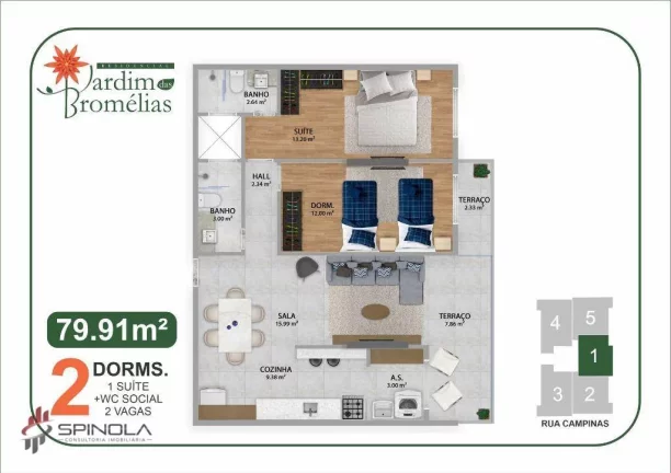 Imagem Apartamento com 2 dormitórios à venda, 79 m² por R$ 715.950,00 - Boqueirão - Praia Grande/SP