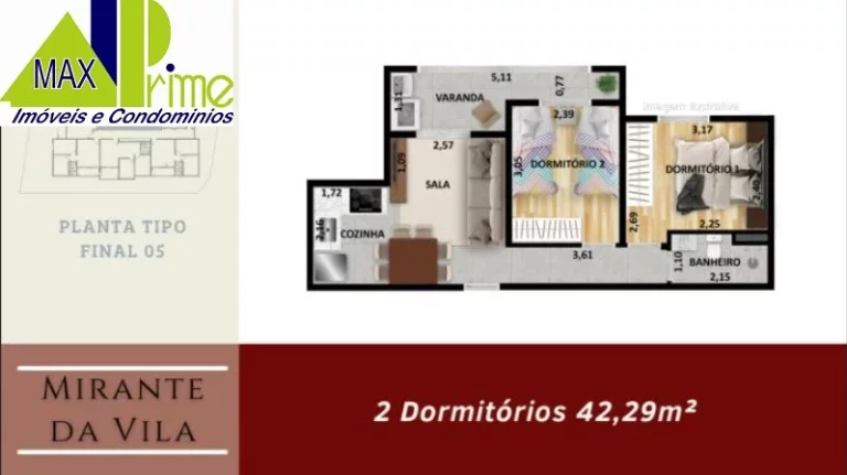 Imagem Apartamentos Mirante Da Vila Ótima localização 42,3m² metro patriarca