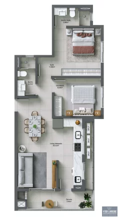 Imagem Apartamento com 2 Dormitórios à Venda no Centro de Tubarão
