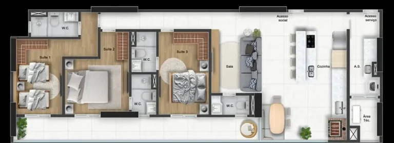 Imagem APARTAMENTO COM 180.64 m² - GUILHERMINA - PRAIA GRANDE SP