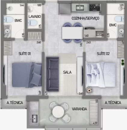 Imagem Apartamento à venda, 66 m² por R$ 940.369,50 - Praia Formosa - Cabedelo/PB Imagem Apartamento à venda, 66 m² por R$ 940.369,50 - Praia Formosa - Cabedelo/PB