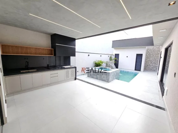 Imagem Casa térrea com escritório e banheira de hidromassagem à venda, 196 m² por R$ 1.790.000 - Condomínio London Park - Indaiatuba/São Paulo