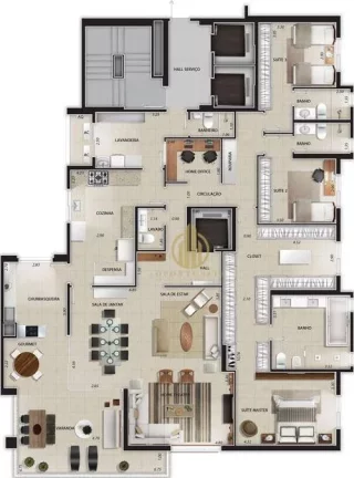 Imagem Apartamento de 4 suítes e 4 vagas de garargem