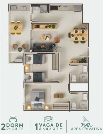 Imagem APARTAMENTO COM 71.47 m² - CENTRO - ITANHAÉM SP