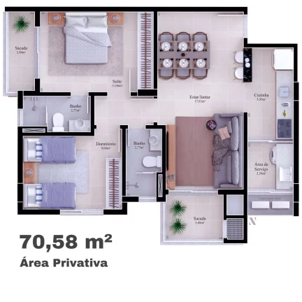 Imagem APARTAMENTO RESIDENCIAL em CRICIÚMA - SC, MICHEL