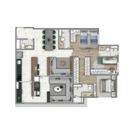 Imagem Living Villaggio Tatuapé Firenze - Living Villaggio Tatuapé Firenze