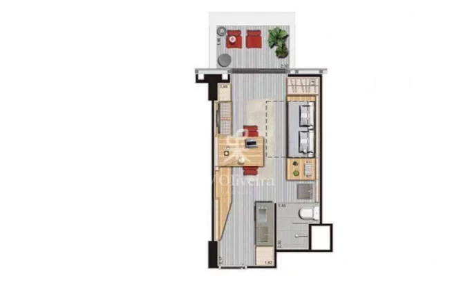 Imagem Studio para alugar, 28 m² por R$ 3.530/mês - República - São Paulo/SP