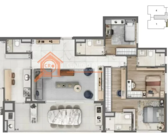 Imagem Apartamento com 3 Quartos à venda, 136m² - Santo Amaro