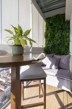 Imagem VISTA MAR, PORTEIRA FECHADA, ANDAR ALTO,Apartamento com 1 dormitório à venda, 74 m² por R$ 910.000 - Embaré - Santos/SP