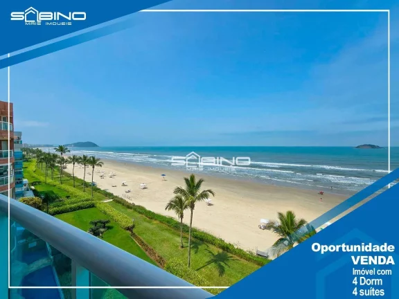 Imagem Apartamento Pé na Areia Fontal à Venda, com 4 dormitórios 4 Suítes 3 vagas 203m² - Riviera de São Lourenço Bertioga SP