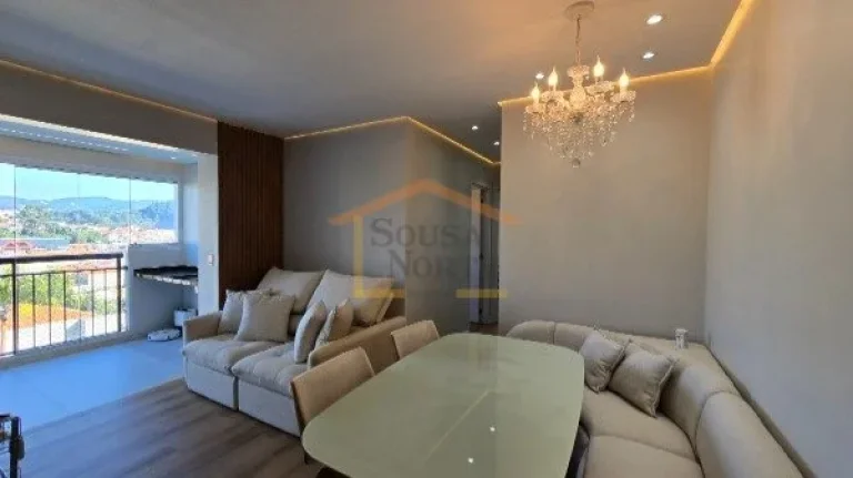 Imagem Apartamento com 60 m², 2 dormitórios, sendo 1 suíte, sala integrada à varanda com espaço gourme...