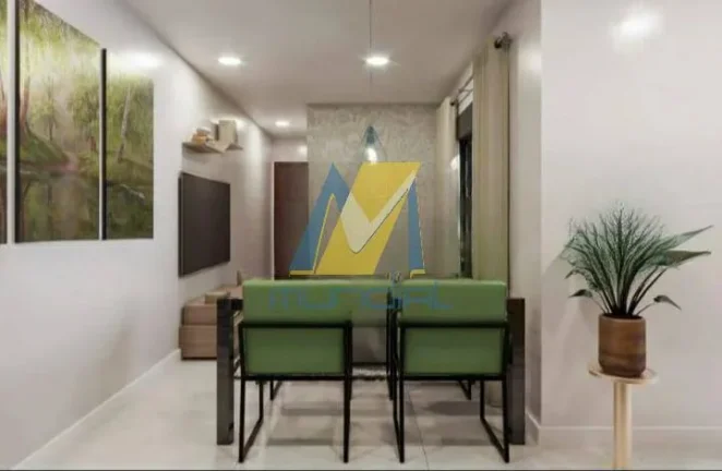 Imagem Com 91,56mts² de área total ( 45,78 + 45,78 ) =Ï 2 dormitórios sendo 1 suíte. =Á banheiro soci...