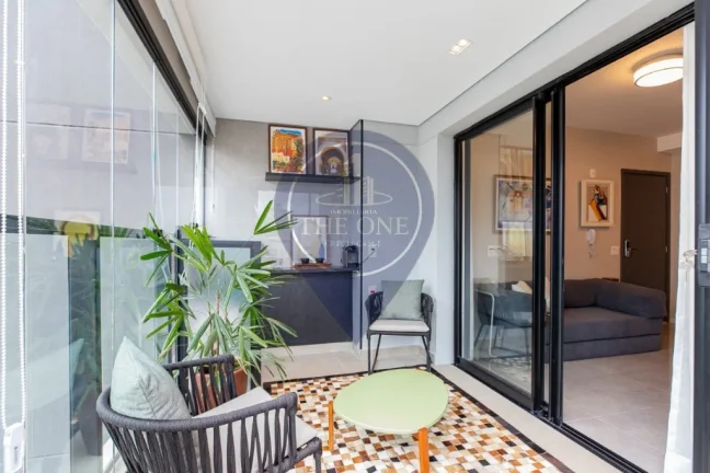 Imagem Apartamento à venda em Indianópolis, São Paulo - 1 quarto, 1 suíte, 1 sala, 1 banheiro, 1 vaga, 42m² de área.